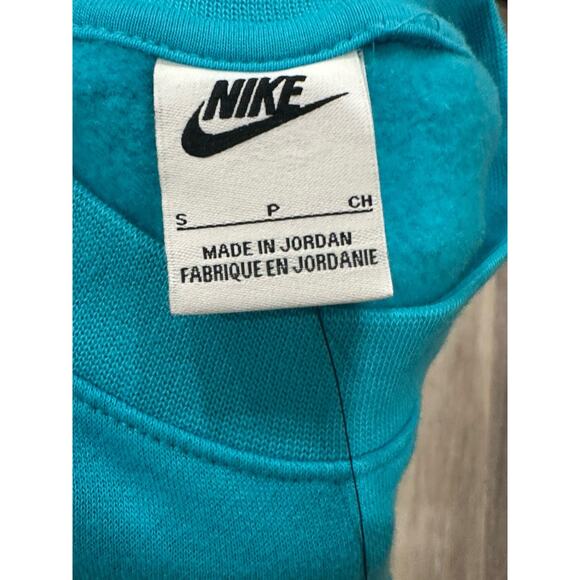 Nike Swoosh Logo Men's Sweatshirt Sportswear Club Fleece Crew Size S Teal NWT - Picture 9 of 9